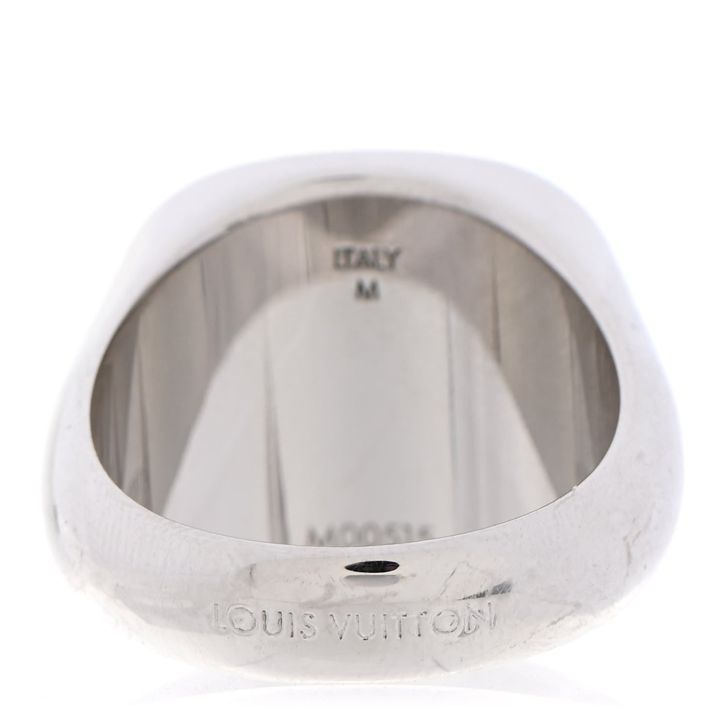 Monogram Lock Signet Ring M Silver