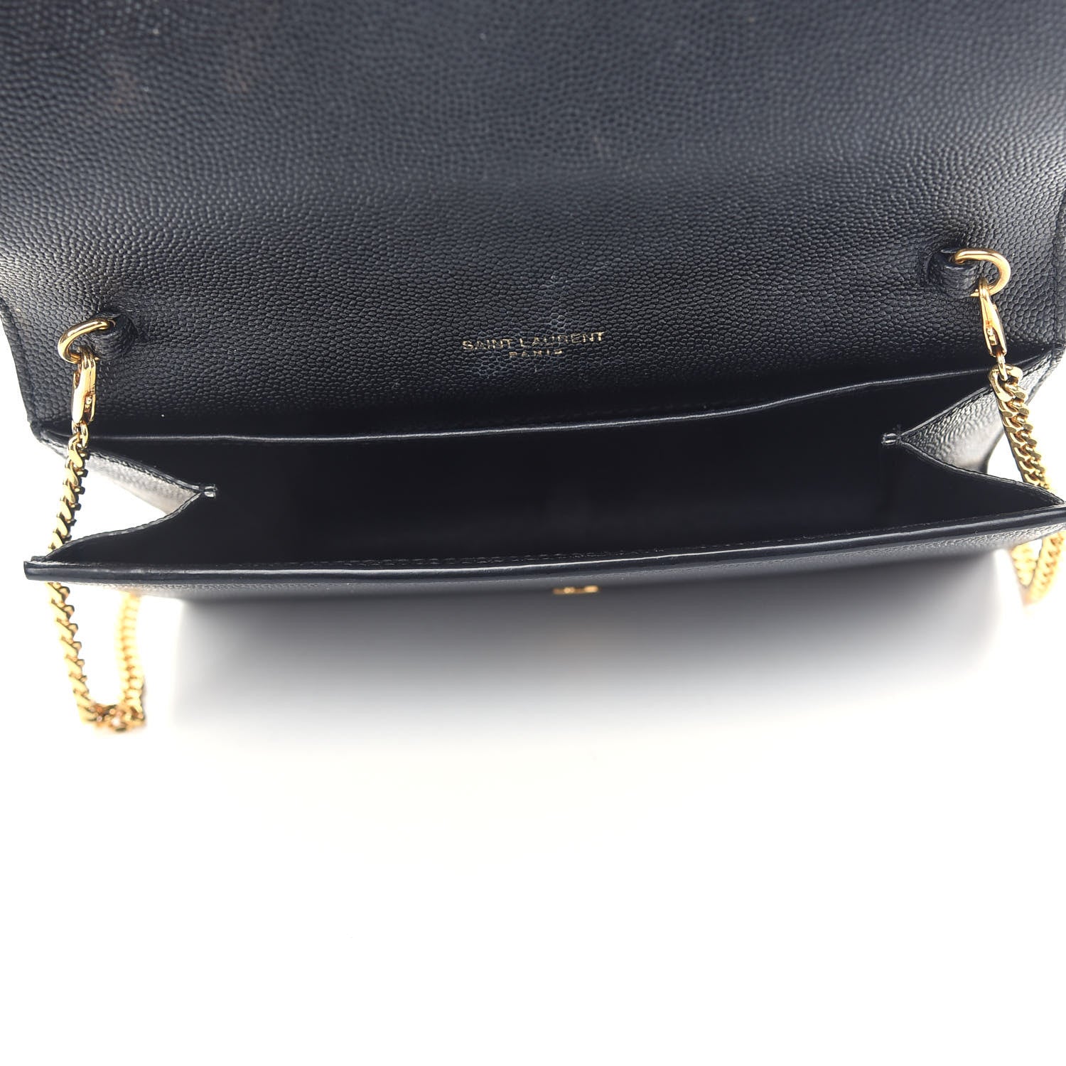 Saint Laurent Grain De Poudre Uptown Chain Wallet Black 5 of 10