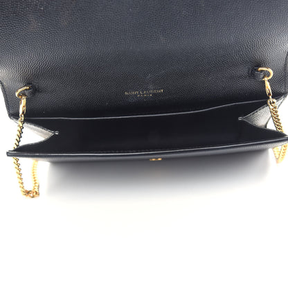 Saint Laurent Grain De Poudre Uptown Chain Wallet Black 5 of 10