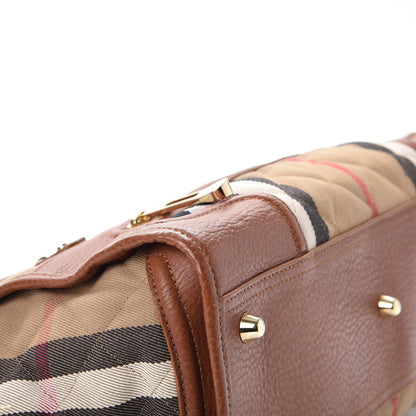 Burberry Quilted House Check Large Manor Tote Brown 12 of 15