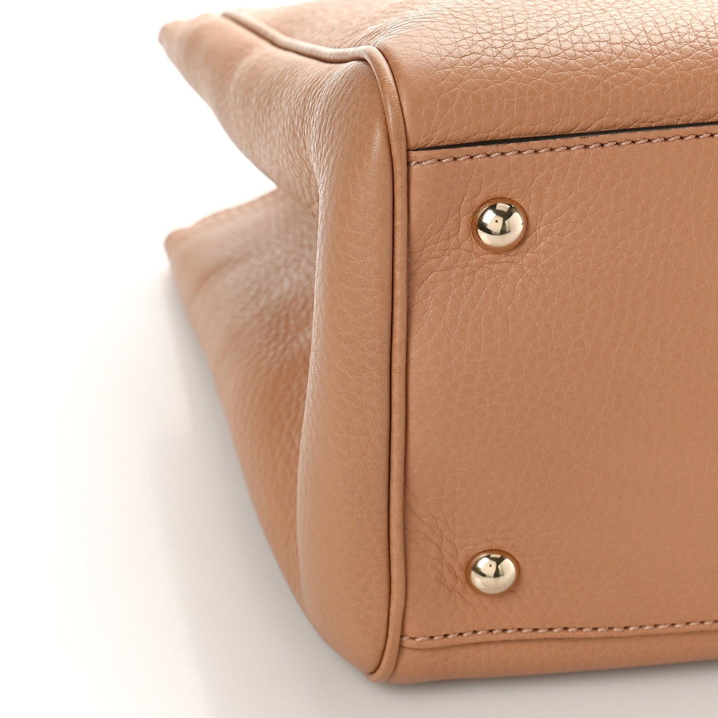 Pebbled Calfskin Medium Bamboo Shopper Tote Camelia