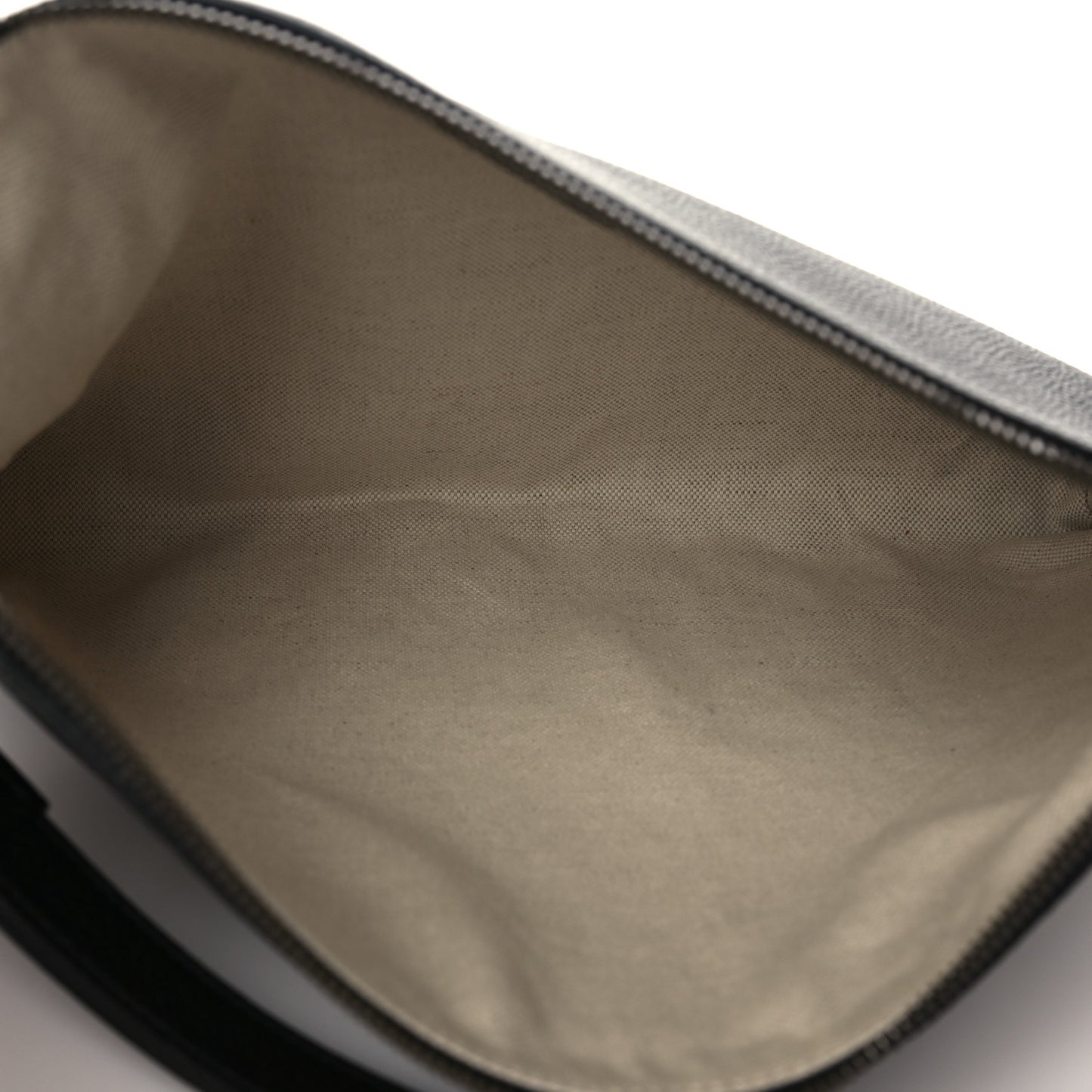 Pebbled Calfskin Logo Wristlet Black