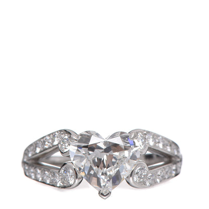 Cartier Platinum Diamond 1.53ct You’re Mine Heart Solitaire Engagement Ring 48 4.25 1 of 8