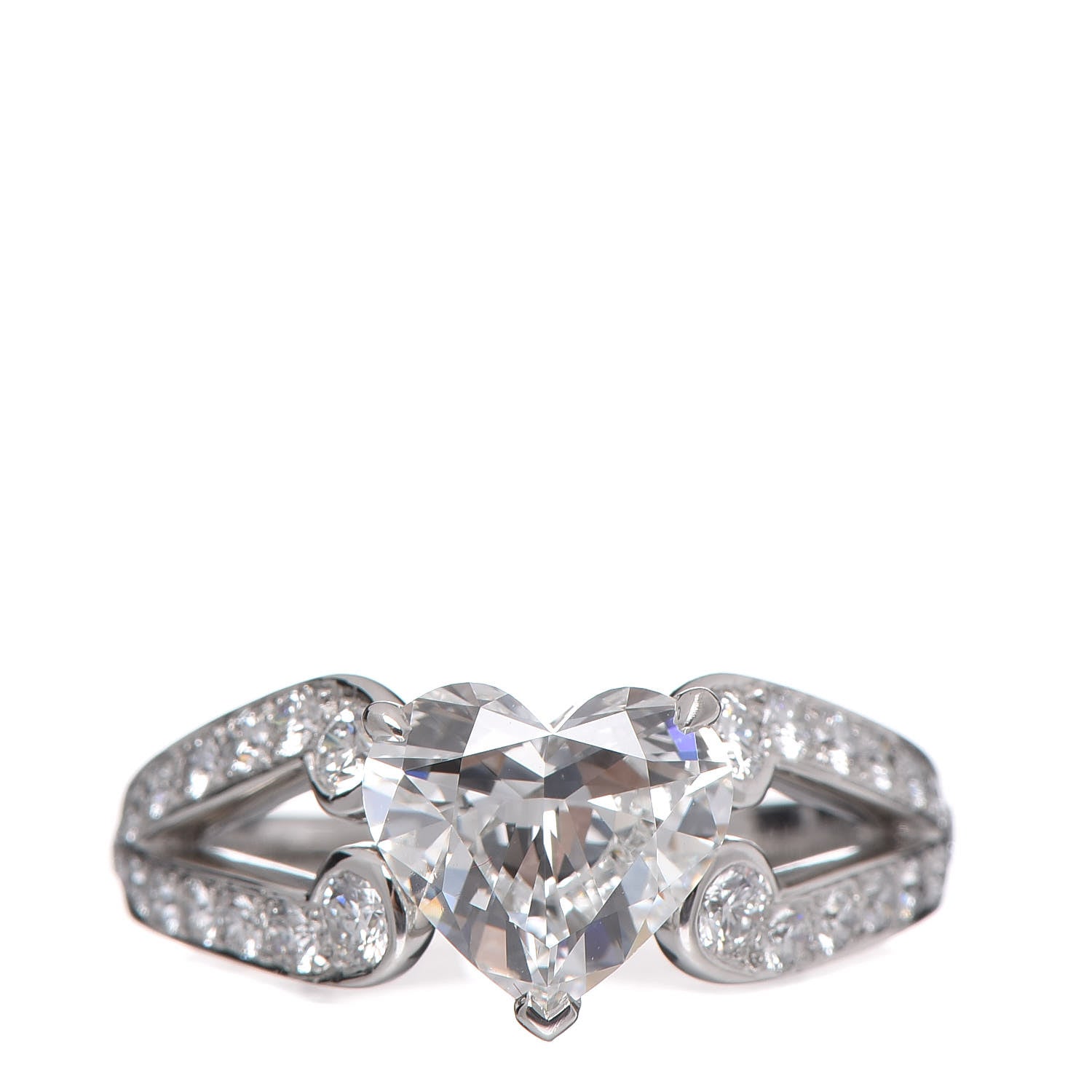 Cartier Platinum Diamond 1.53ct You’re Mine Heart Solitaire Engagement Ring 48 4.25 1 of 8