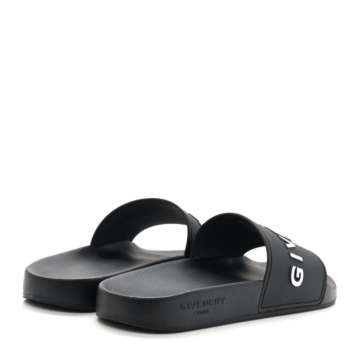 Rubber Logo Pool Slide Sandals 40 Black