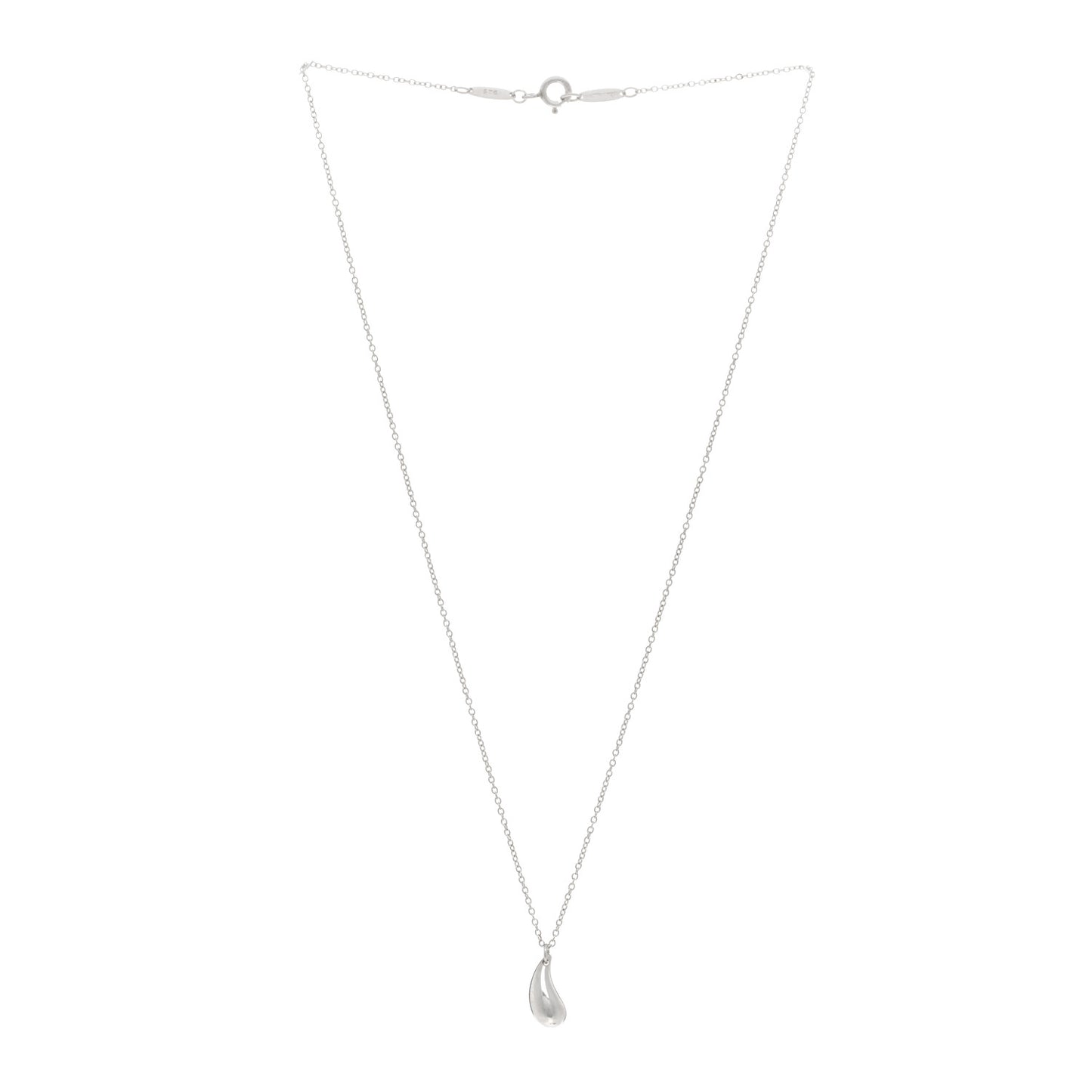 Sterling Silver 12mm Elsa Peretti Teardrop Pendant Necklace