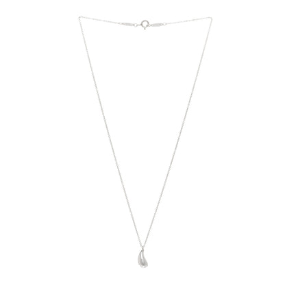Tiffany Sterling Silver 12mm Elsa Peretti Teardrop Pendant Necklace 3 of 4