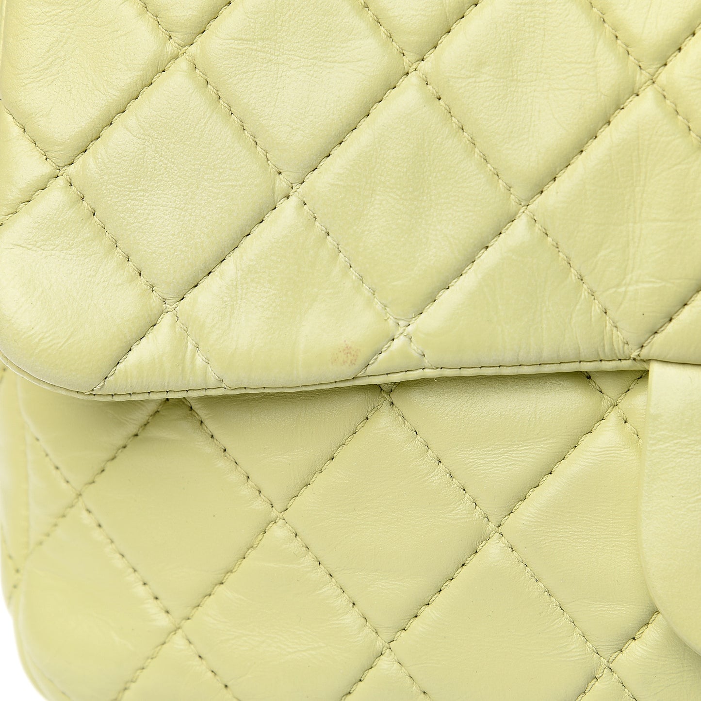 Lambskin Quilted Jumbo Single Flap Green