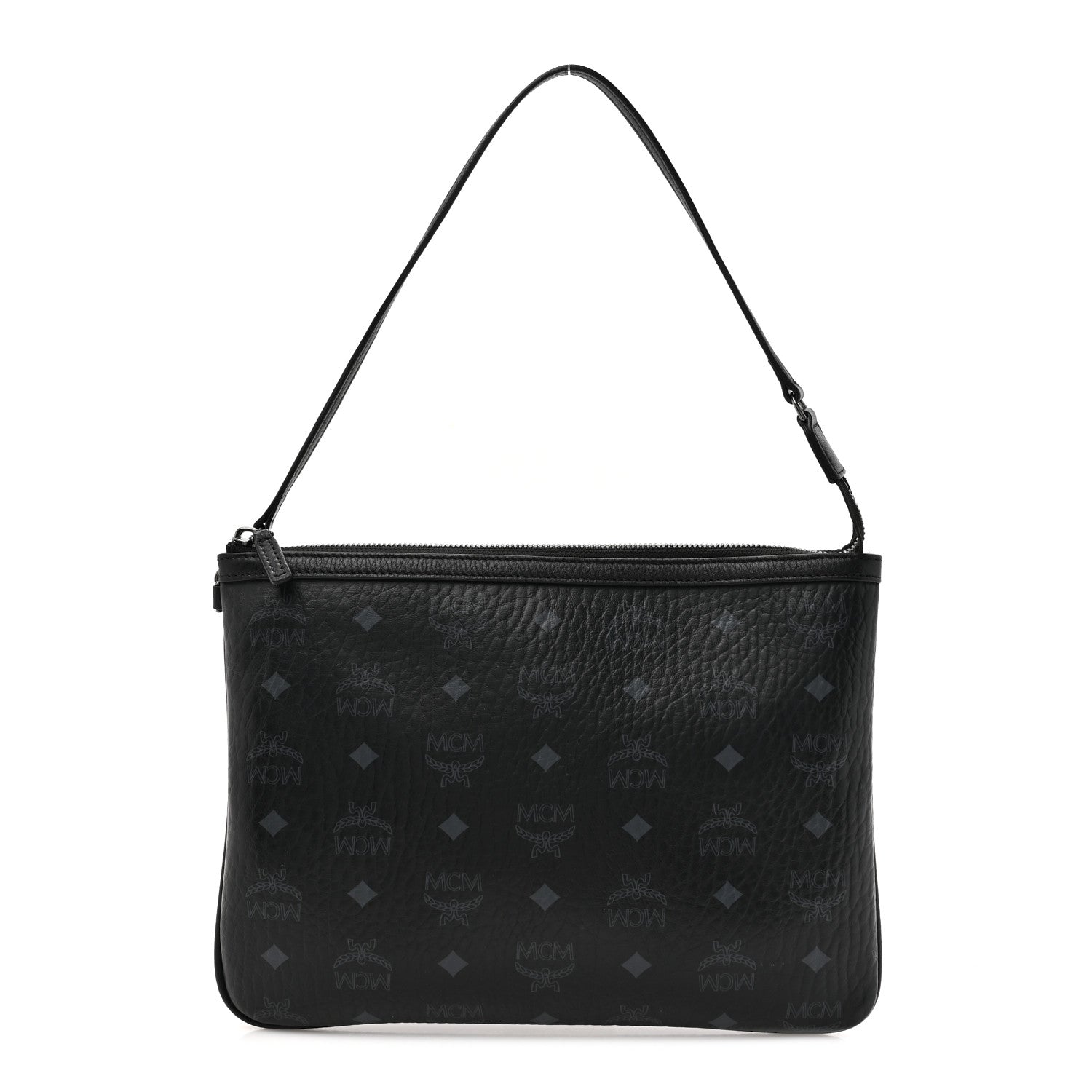 MCM Visetos Liz Shopper Tote Pouch Black 1 of 11