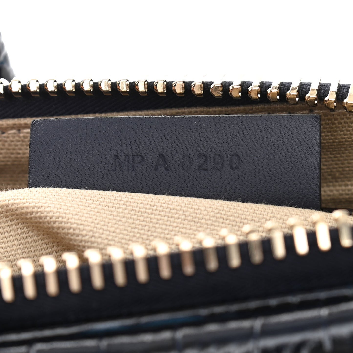 Calfskin Crocodile Embossed Mini Antigona Navy