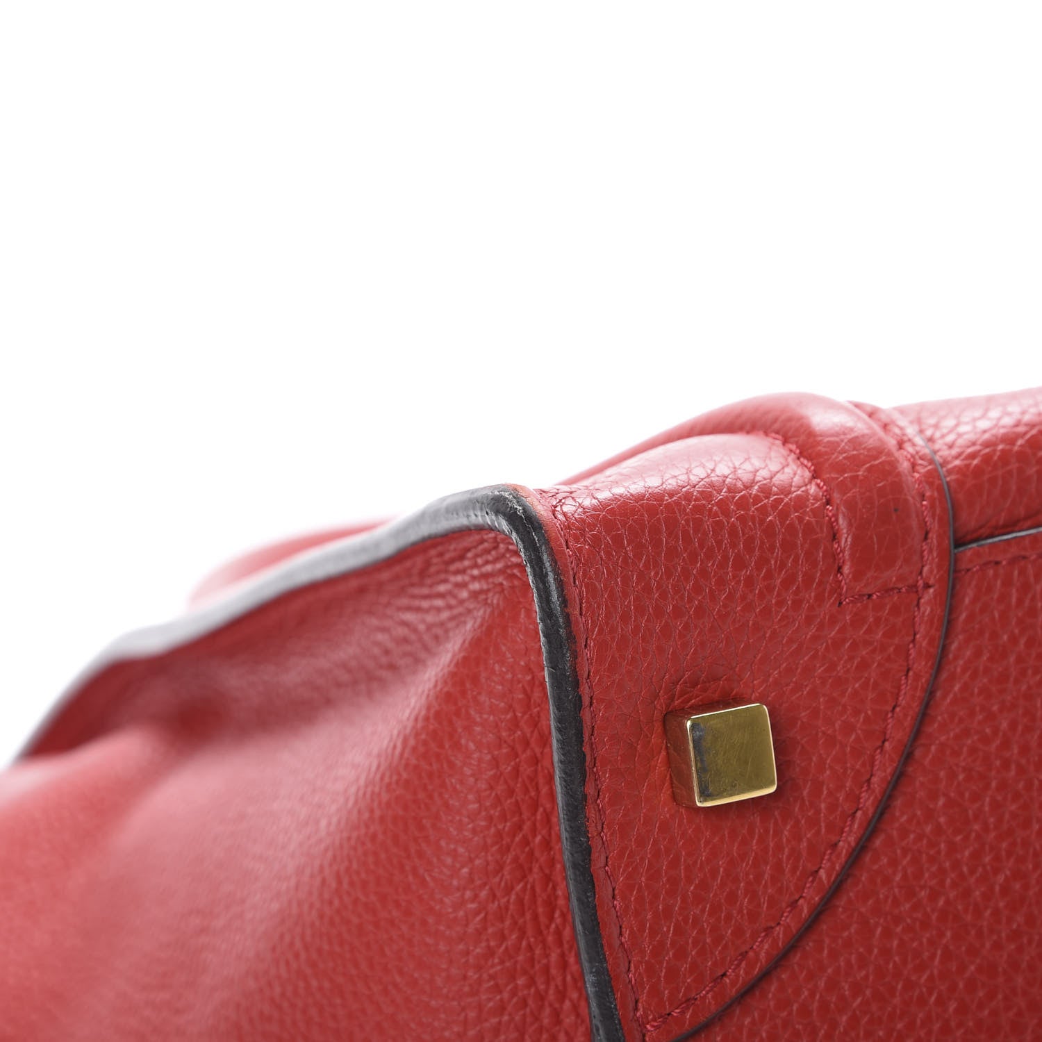Celine Drummed Calfskin Mini Luggage Coquelicot 10 of 14
