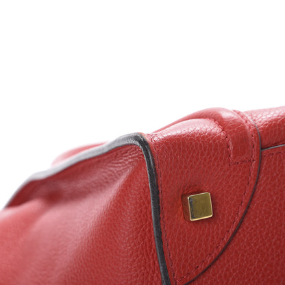 Celine Drummed Calfskin Mini Luggage Coquelicot 10 of 14
