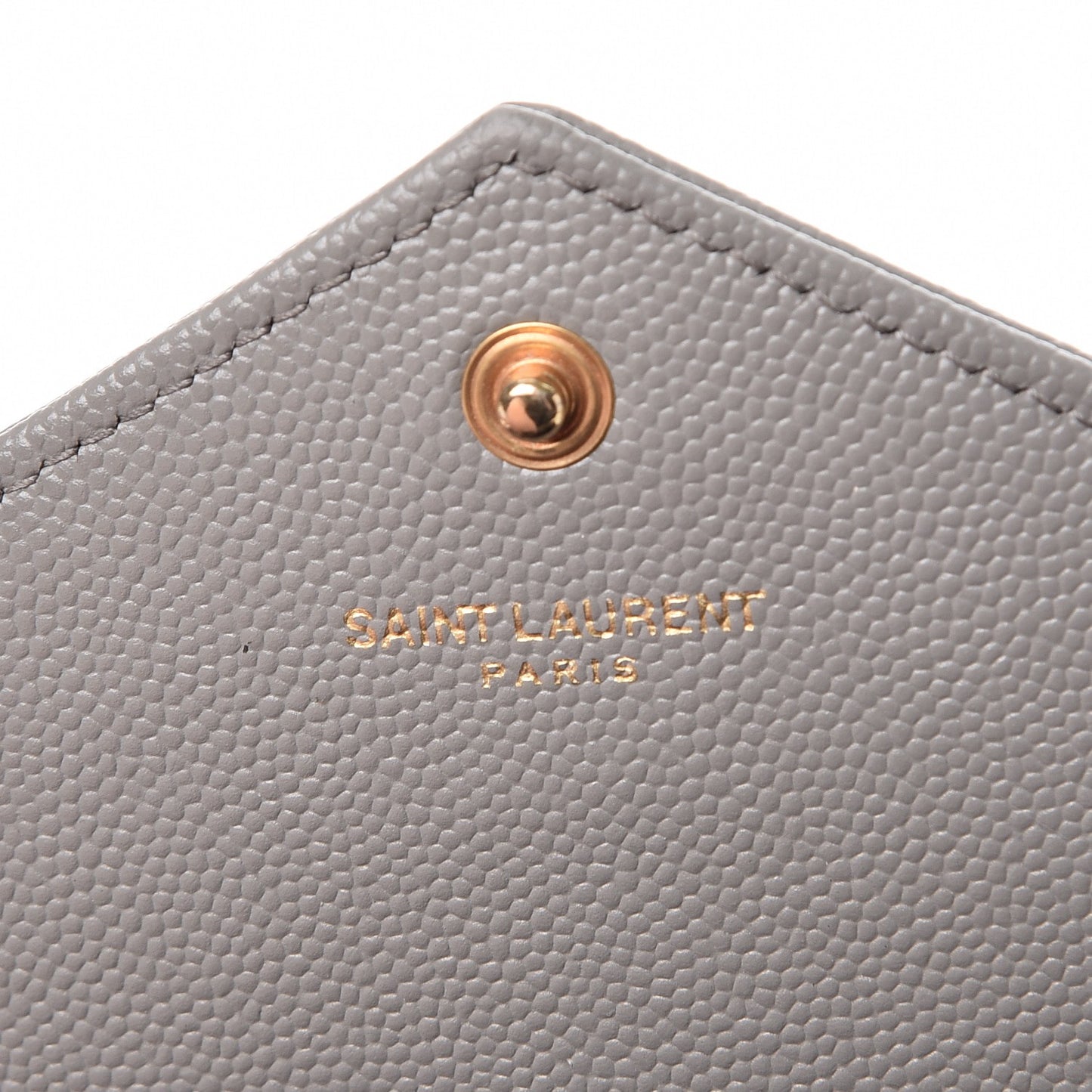Grain De Poudre Matelasse Chevron Monogram Envelope Chain Wallet Fog