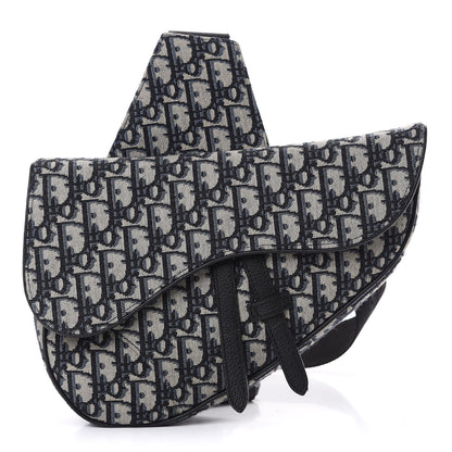 Christian Dior Oblique Mens Saddle Bag Blue 1 of 10