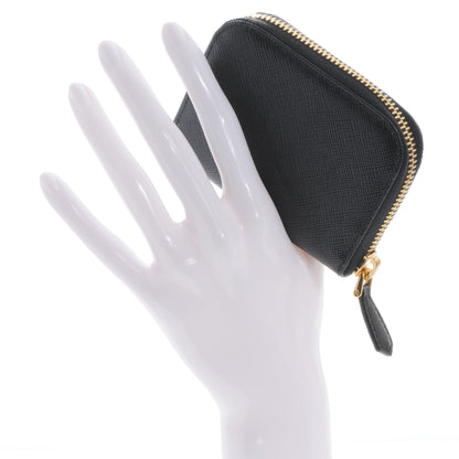 Prada Saffiano Metal Coin Purse Nero Black 2 of 8