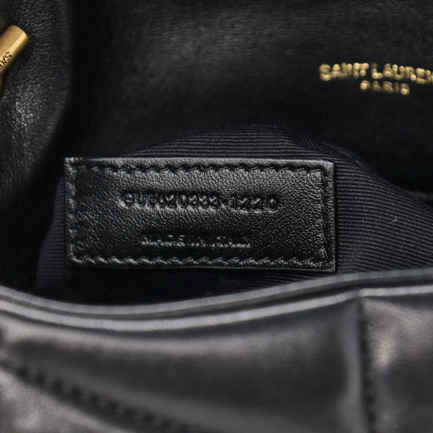 Lambskin Quilted Toy Loulou Puffer Monogram Chain Satchel Black