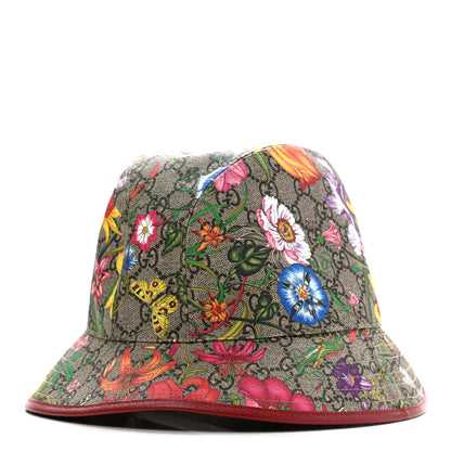 Gucci GG Supreme Monogram Flora Fedora Hat M Red 1 of 10