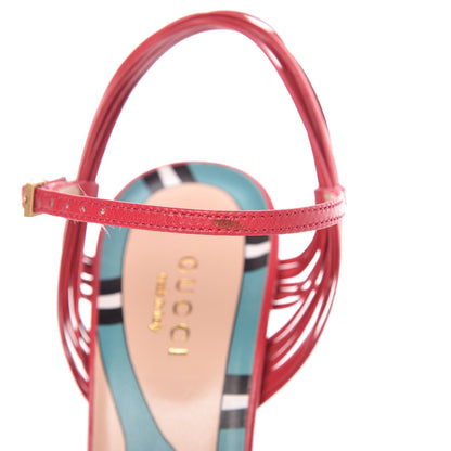 Gucci Malaga Kid Knotted Allie Sandals 37.5 Lipstick 9 of 11