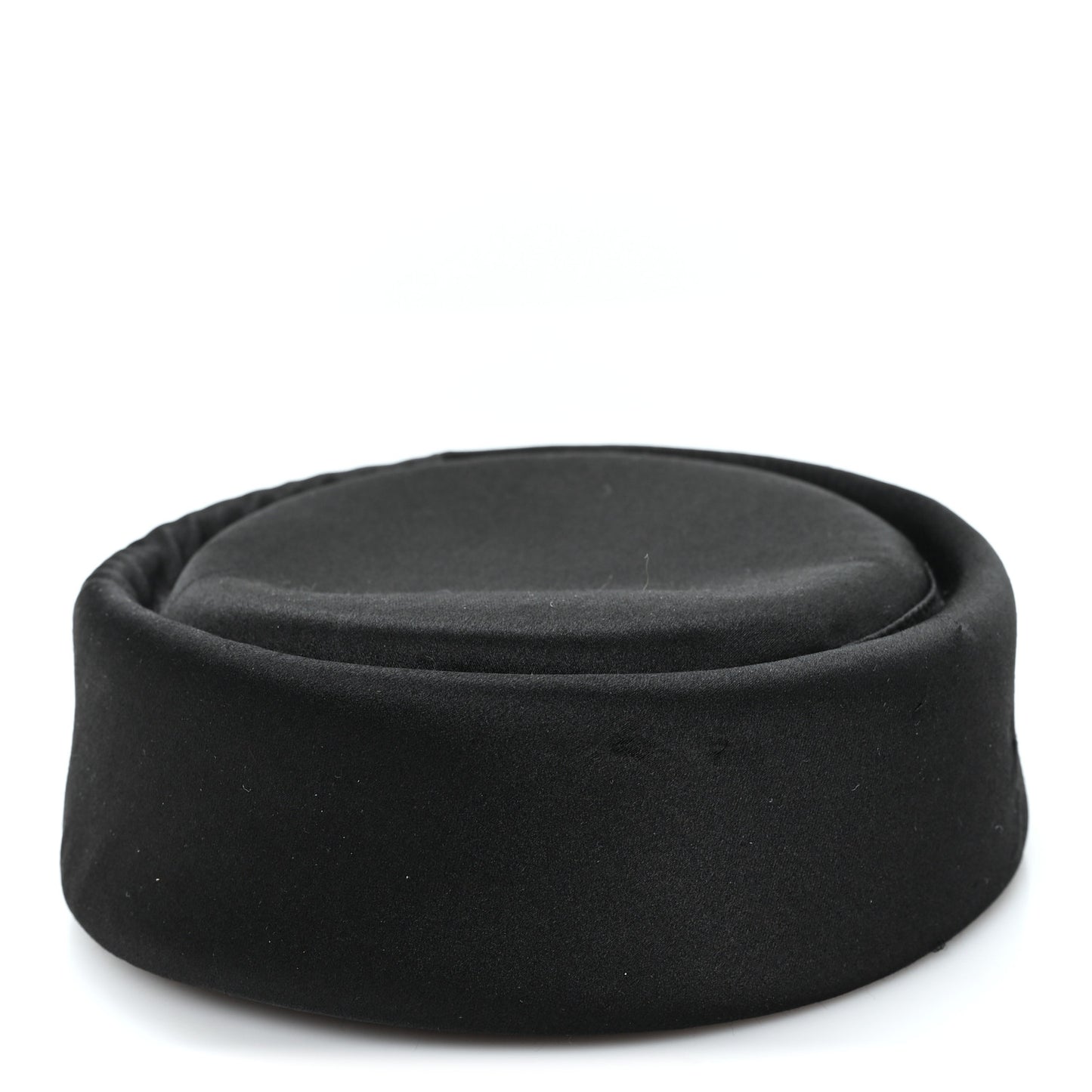 Satin Pillbox Hat M 57 Black