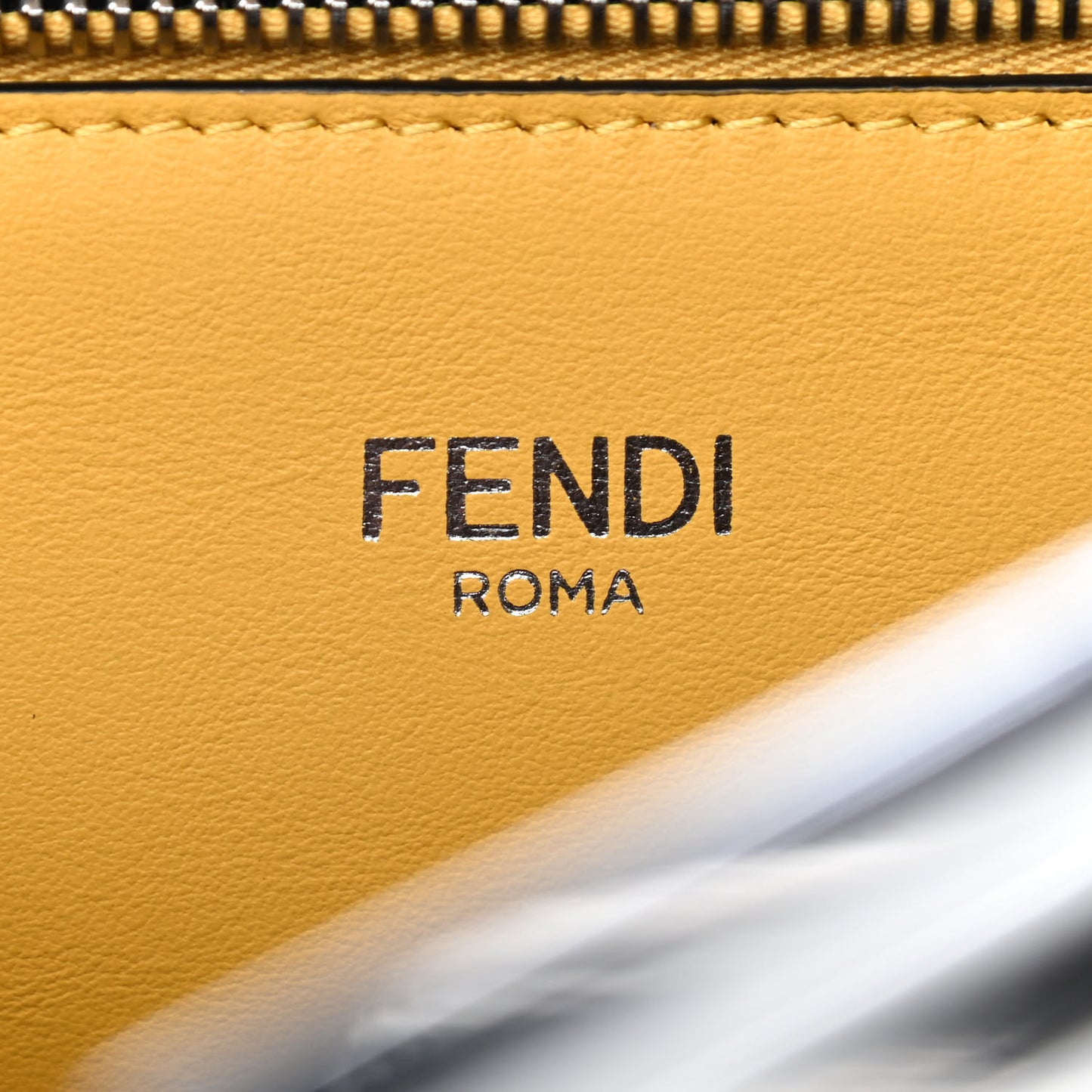 Cuoio Romano Vitello Cover Glazed Fabric Bi-Color FF 1974 Medium Peekaboo I SEE U Satchel Black Mimosa Tobacco Moro