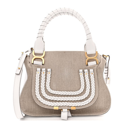 Chloe Canvas Calfskin Small Marcie Satchel White 1 of 22