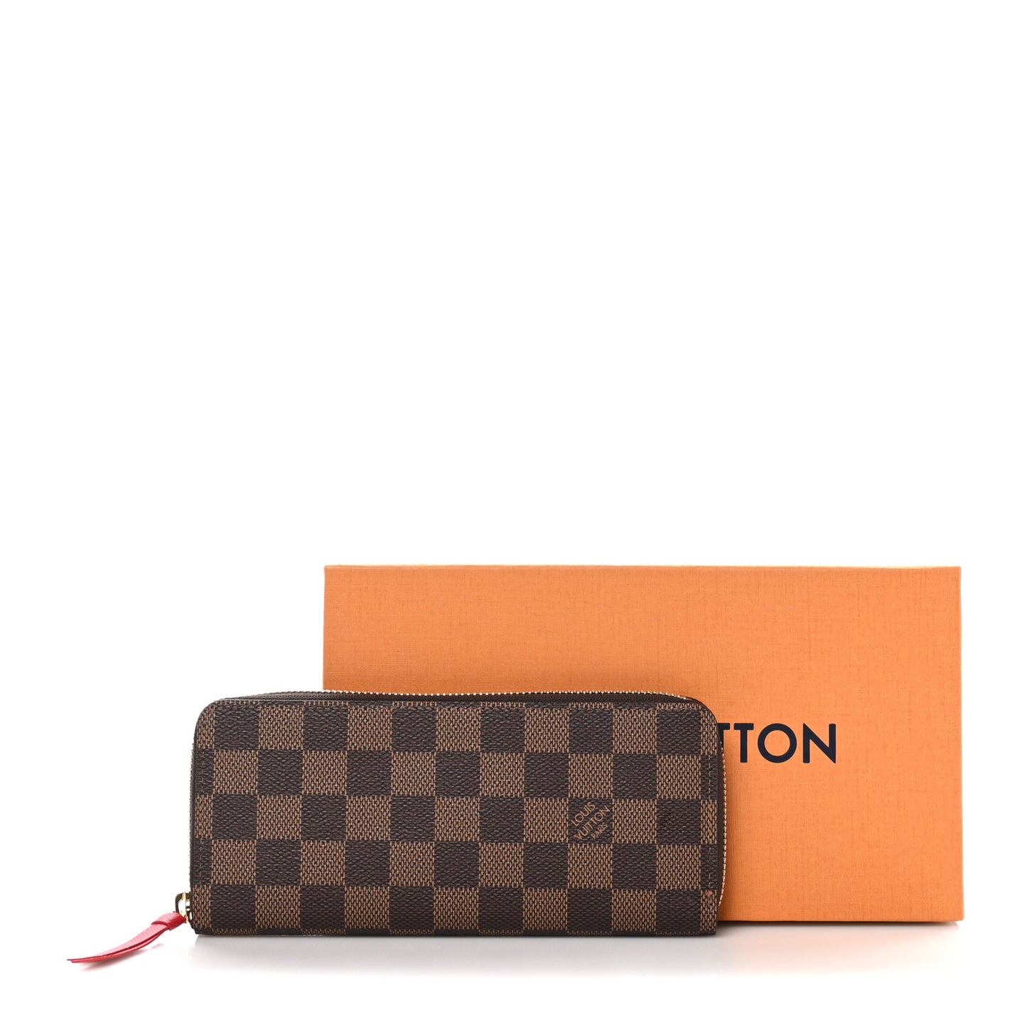 Damier Ebene Clemence Wallet Cherry