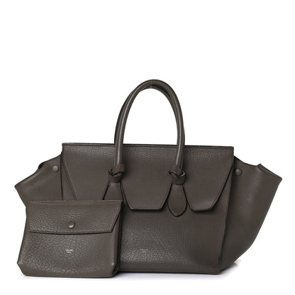 Celine Crisped Calfskin Small Tie Knot Tote Dark Khaki 1 of 4