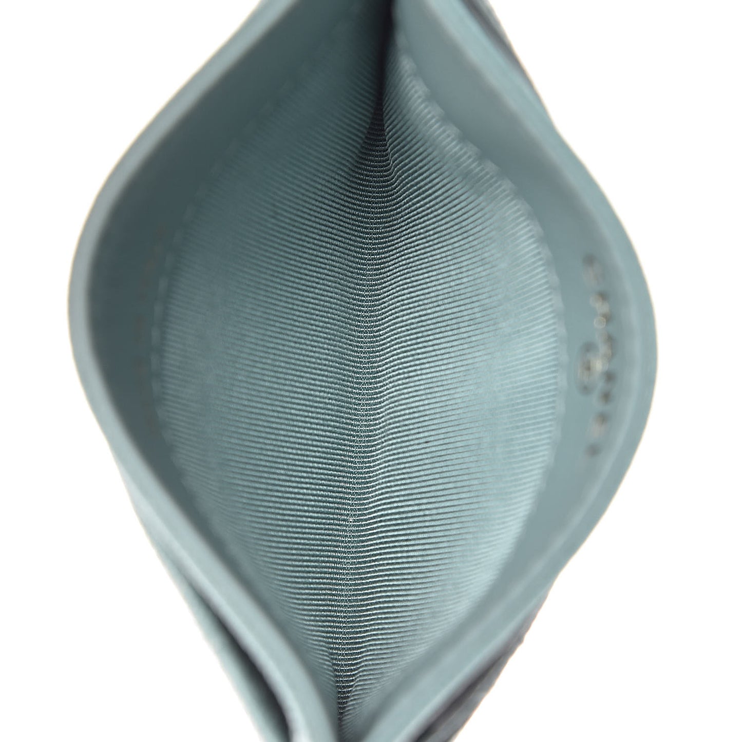 Caviar Quilted Card Holder Light Blue