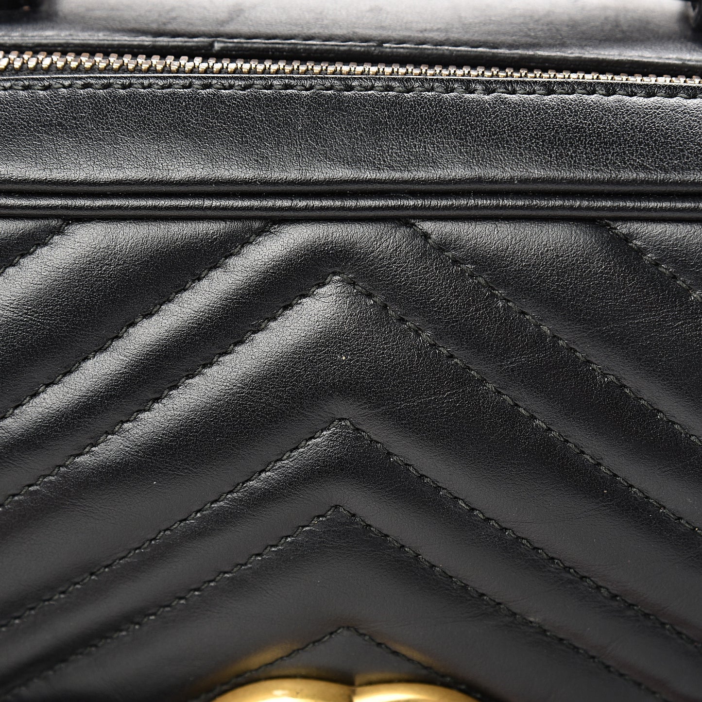 Calfskin Matelasse Sylvie Web Small GG Marmont Top Handle Shoulder Bag Black