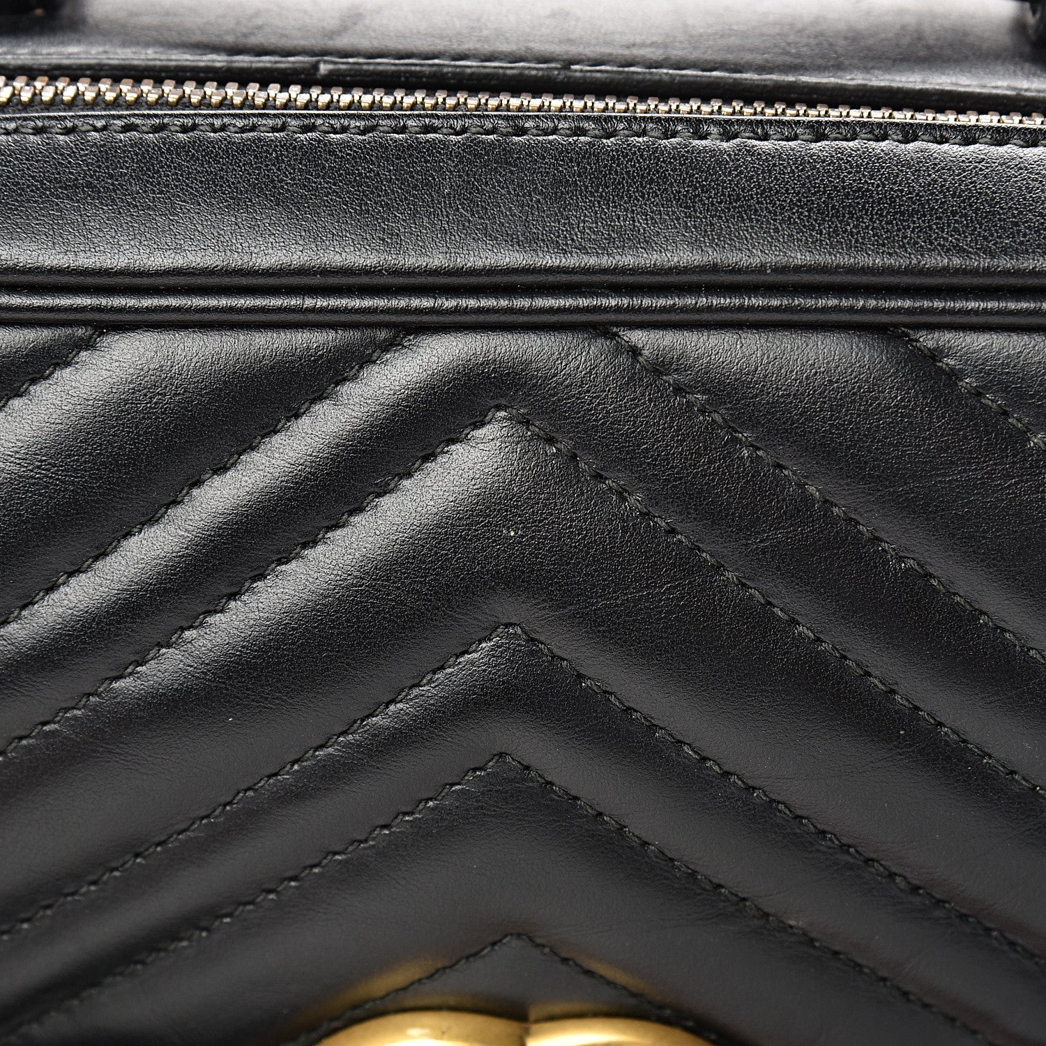 Gucci Calfskin Matelasse Sylvie Web Small GG Marmont Top Handle Shoulder Bag Black 12 of 16