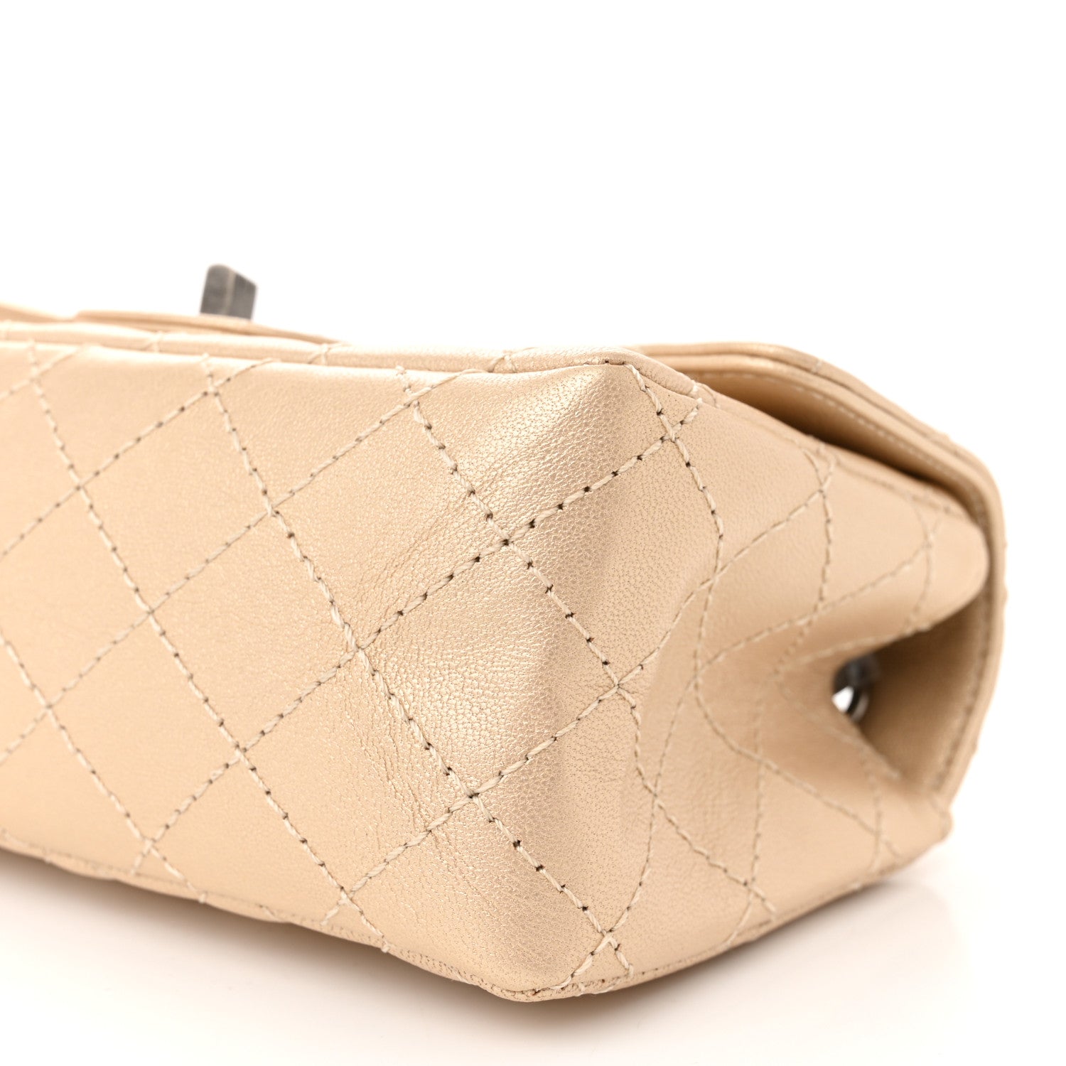 Chanel Metallic Sheepskin Quilted 2.55 Reissue Mini Flap Beige 10 of 10