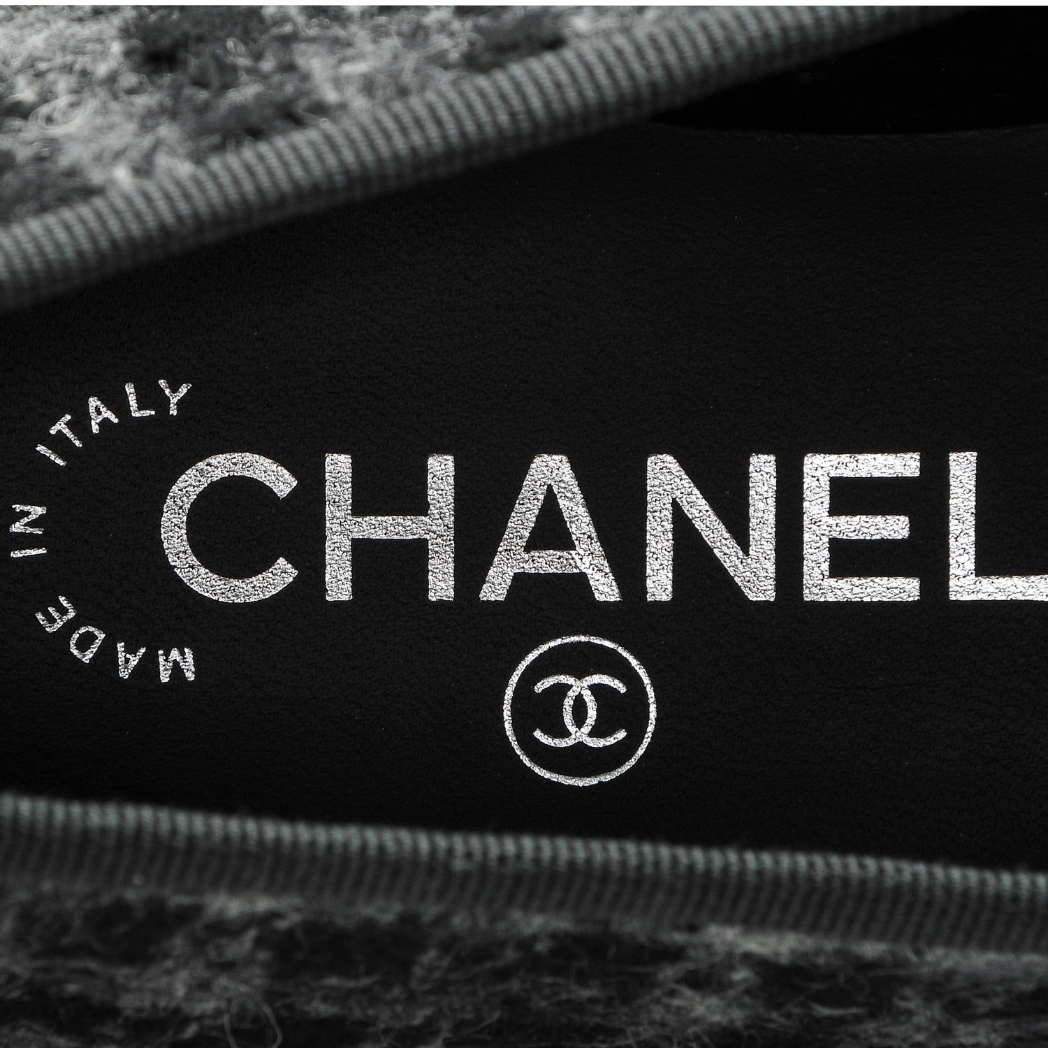 Chanel Tweed Lambskin Cap Toe Loafers 38 Blue Grey Black 9 of 11