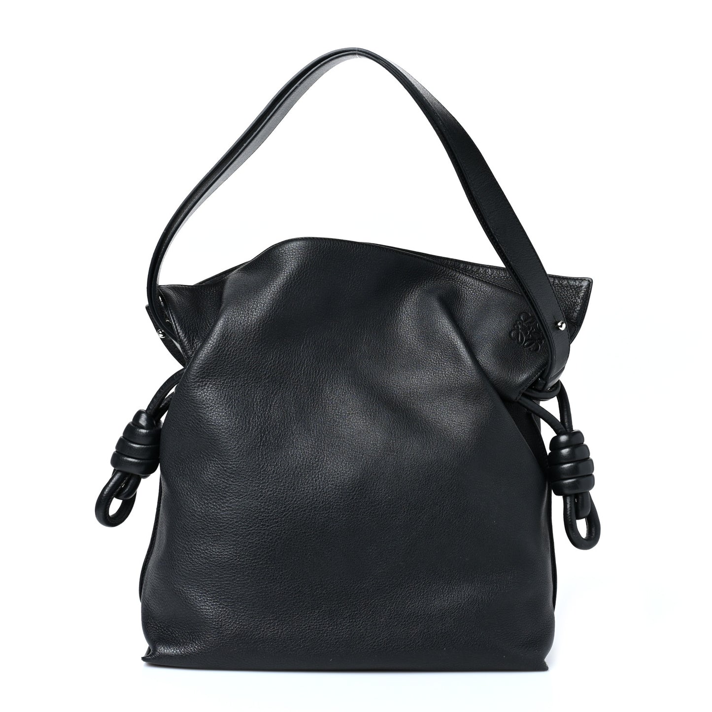 Calfskin Flamenco Knot Bag Black
