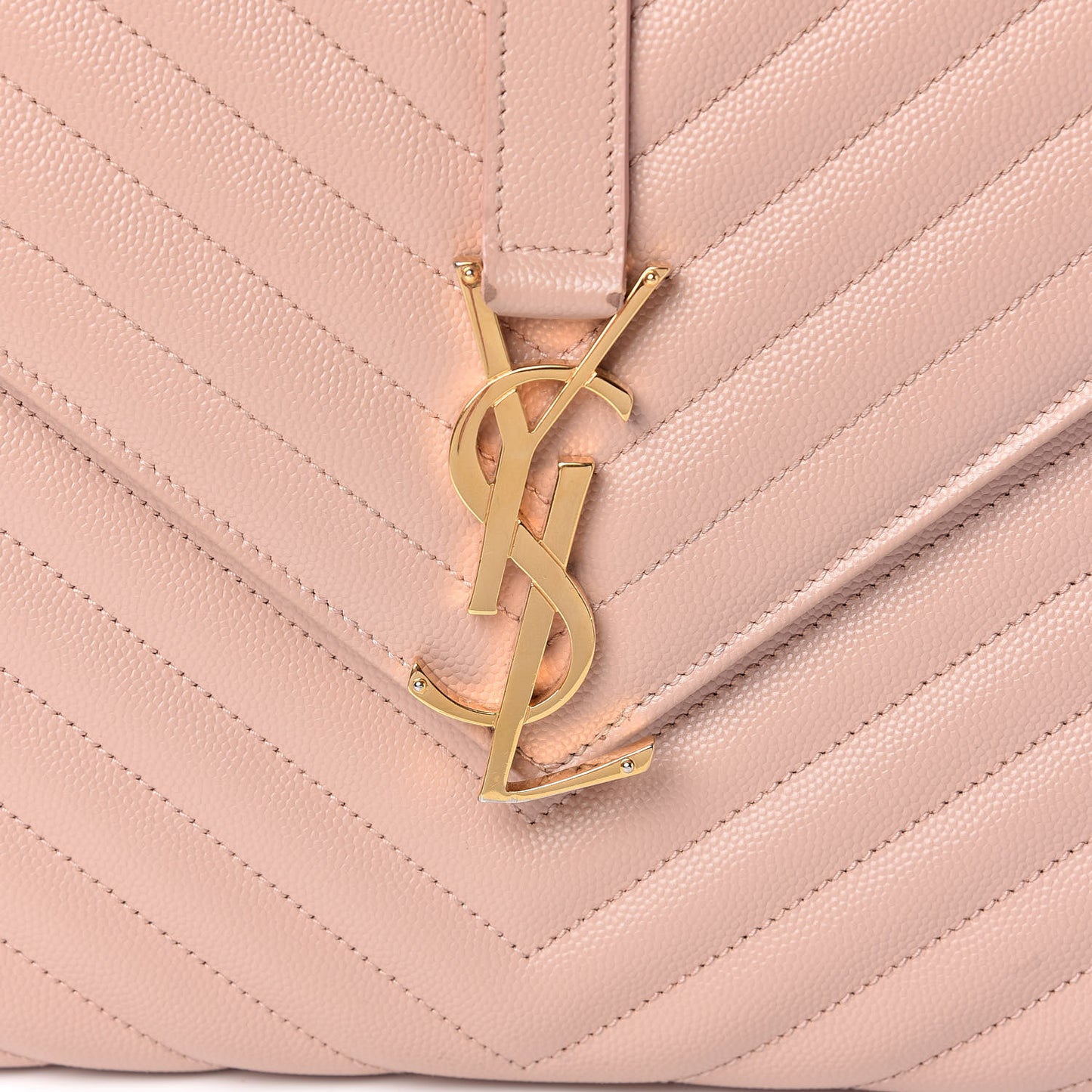 Grain De Poudre Matelasse Chevron Large Monogram Satchel Pale Pink