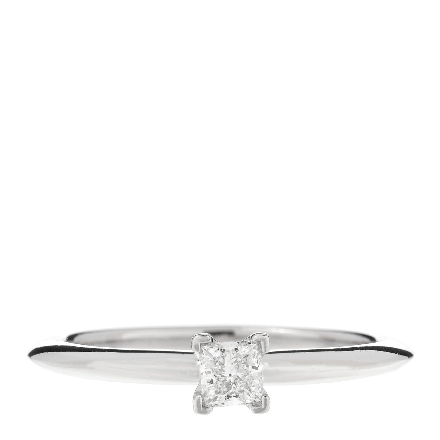 Tiffany Platinum Diamond .21ct Solitaire Lucida Engagement Ring 53 6.25 1 of 5
