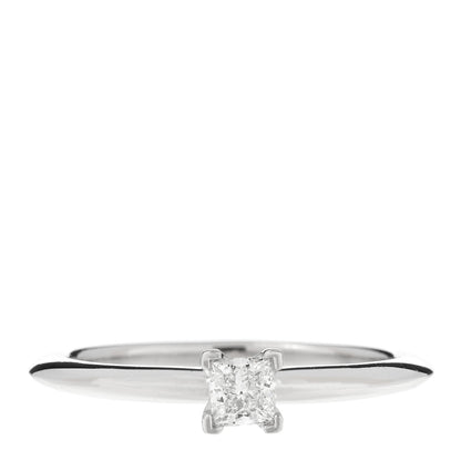 Tiffany Platinum Diamond .21ct Solitaire Lucida Engagement Ring 53 6.25 1 of 5