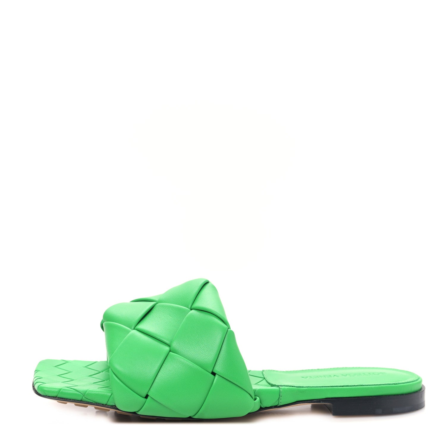 Bottega Veneta Nappa Maxi Intrecciato Lido Flat Sandals 38 Grass 1 of 8