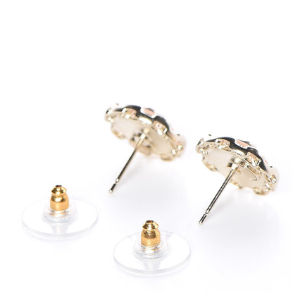 Chanel Resin CC Earrings Pink Gold 3 of 5