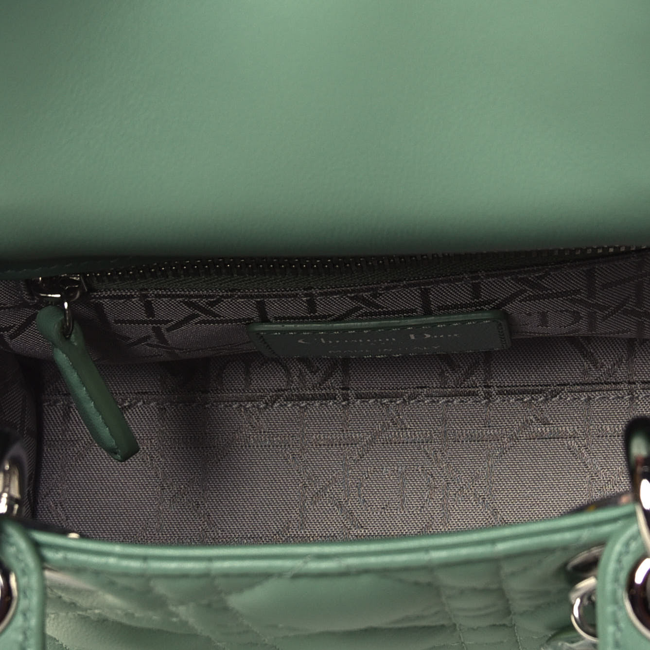 Lambskin Cannage Mini Lady Dior Mint Green