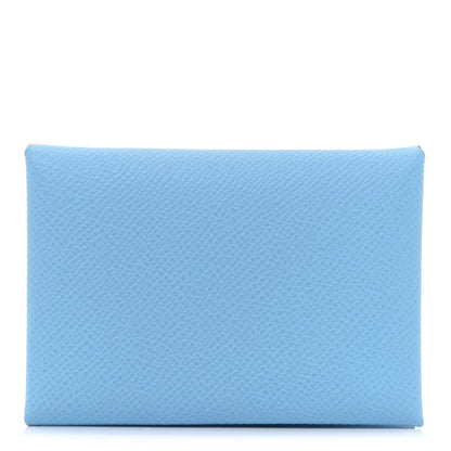 Hermes Epsom Calvi Duo Card Case Celeste 1 of 8