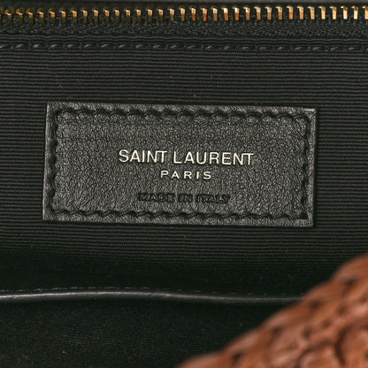 Saint Laurent Raffia Calfskin Monogram Medium Niki Chain Satchel New Nut 6 of 11
