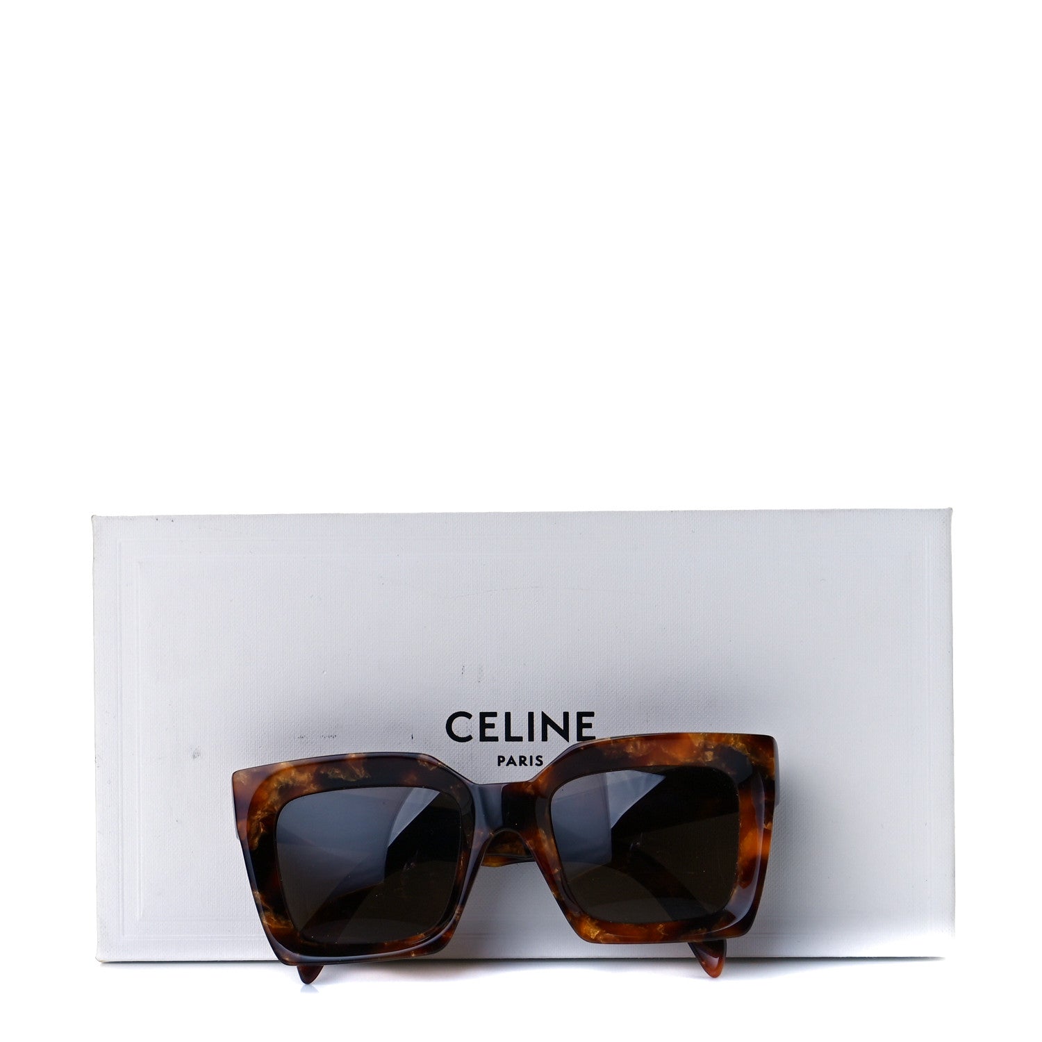 Celine Acetate Rectangle Sunglasses CL 401301 Dark Havana 6 of 6
