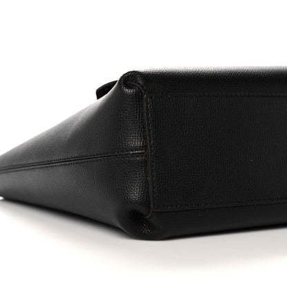 Burberry Grainy Calfskin Haymarket Check Small Reversible Tote Black 12 of 20