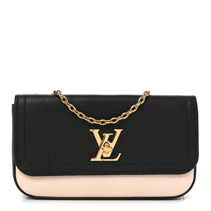 Louis Vuitton Calfskin Lockme Phone Chain Pouch Vanille Black 1 of 10