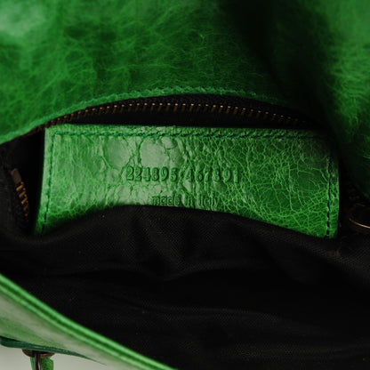 Balenciaga Agneau Classic Hardware Pouch Flap Clutch Emeraude 6 of 7