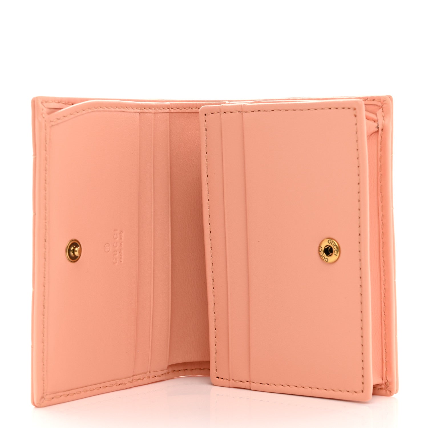 Gucci Calfskin Vertical Ring Matelasse GG Marmont Card Case Wallet Peachy Chic 5 of 8