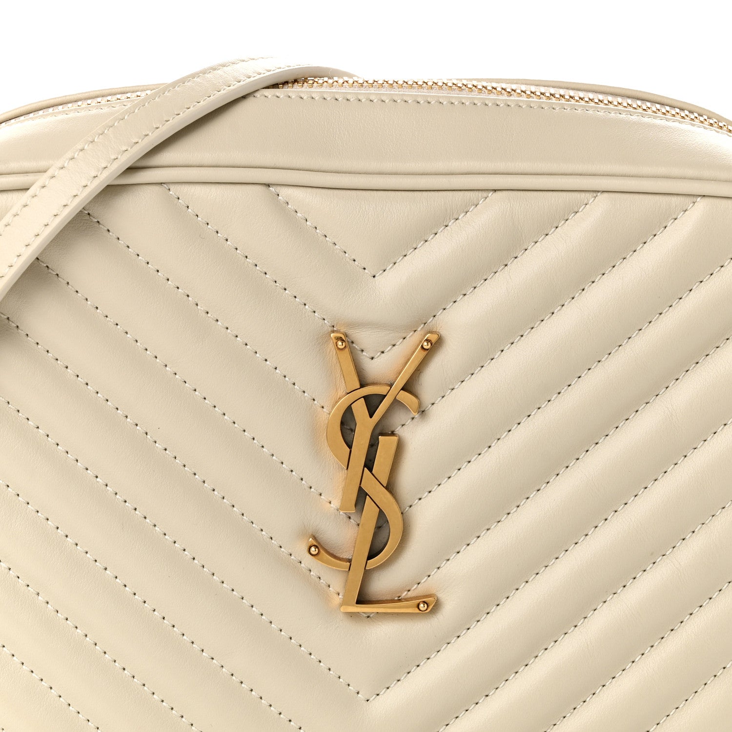 Saint Laurent Calfskin Matelasse Monogram Lou Camera Bag Crema Soft 8 of 10