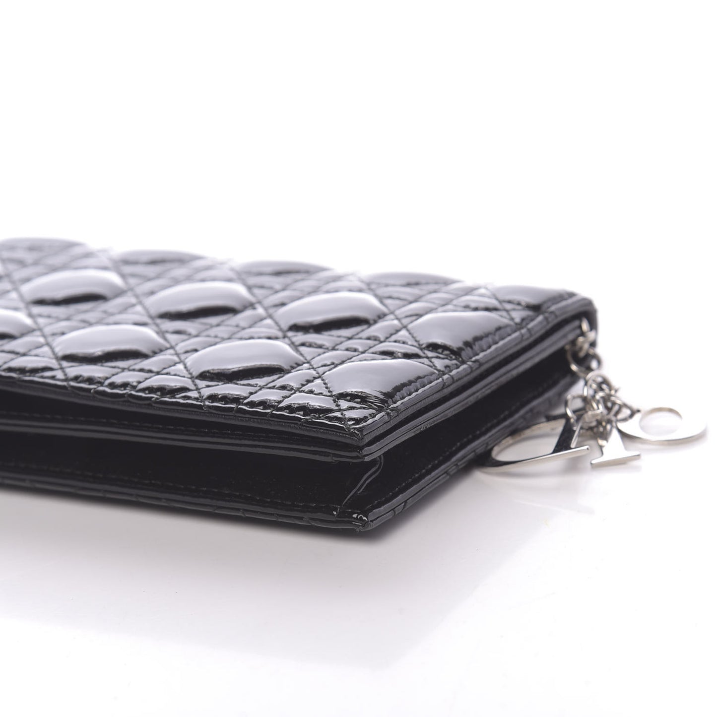Patent Cannage Lady Dior Convertible Clutch Black