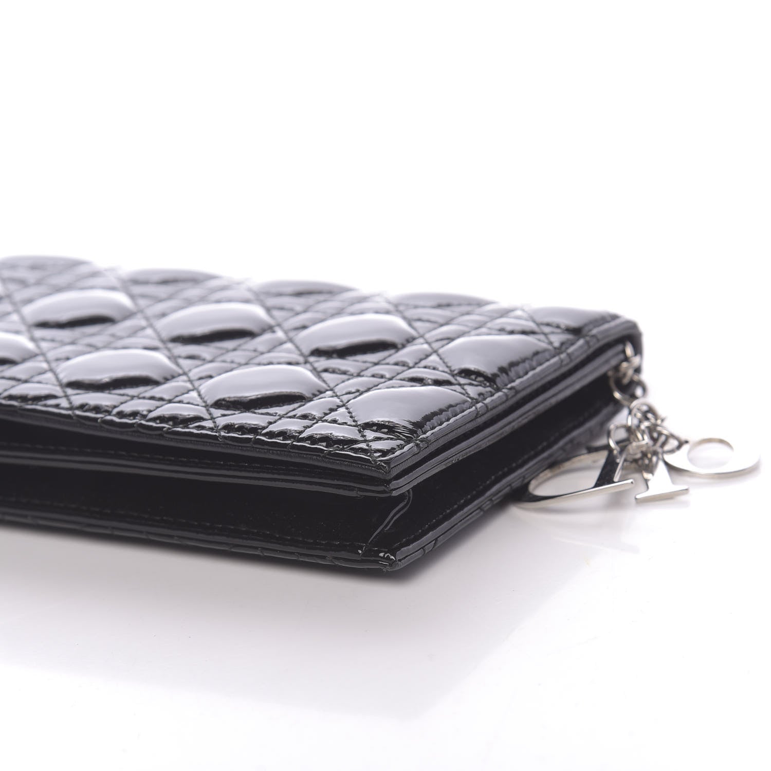Christian Dior Patent Cannage Lady Dior Convertible Clutch Black 8 of 9