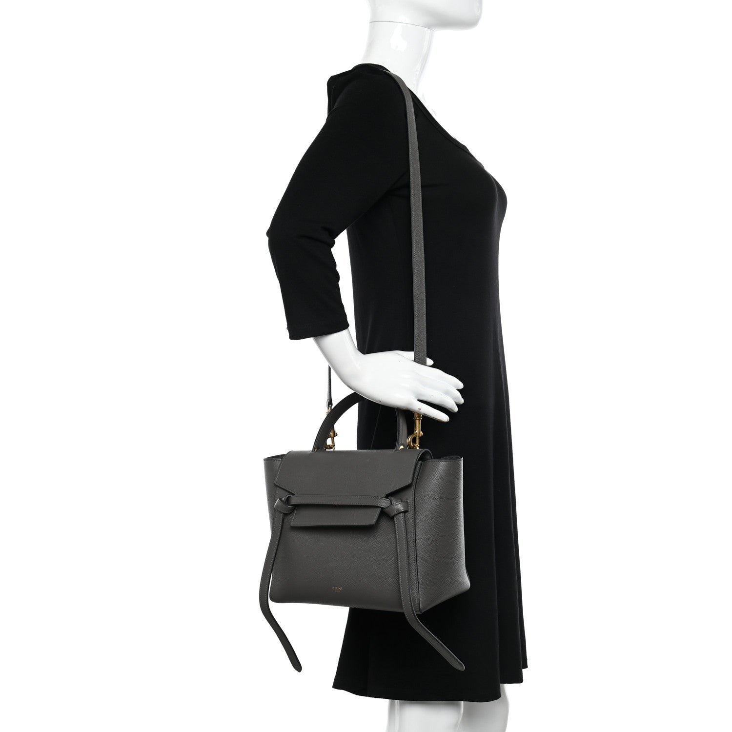 Celine Grained Calfskin Micro Belt Bag Grey 2 of 12